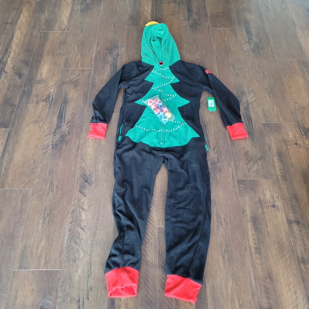 Men's Christmas Tree Toss Game Jumpsuit